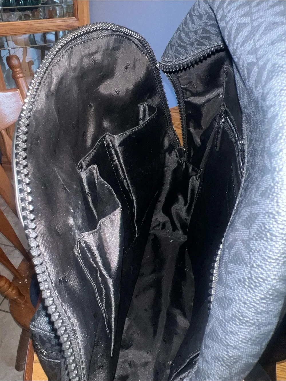 Michael Kors Black and Grey MK Monogram Backpack